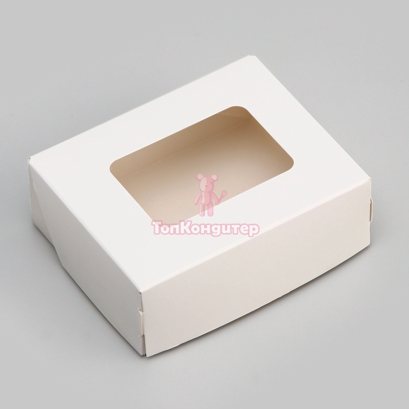 Коробка для клубники в шоколаде складная 10 см*8 см*4 см белая "300"