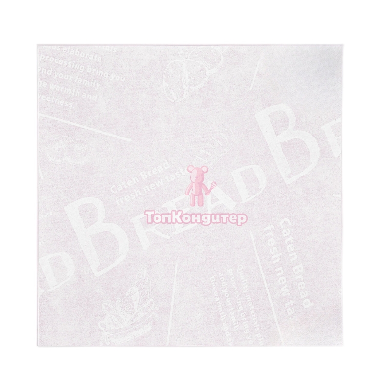 Бумага упаковочная для бенто-торта 18 см*18 см «Газета с белыми буквами» 1шт