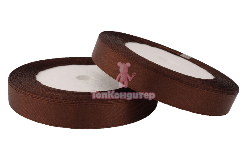 Лента атласная 1,2 см Светло-коричневый 23 м