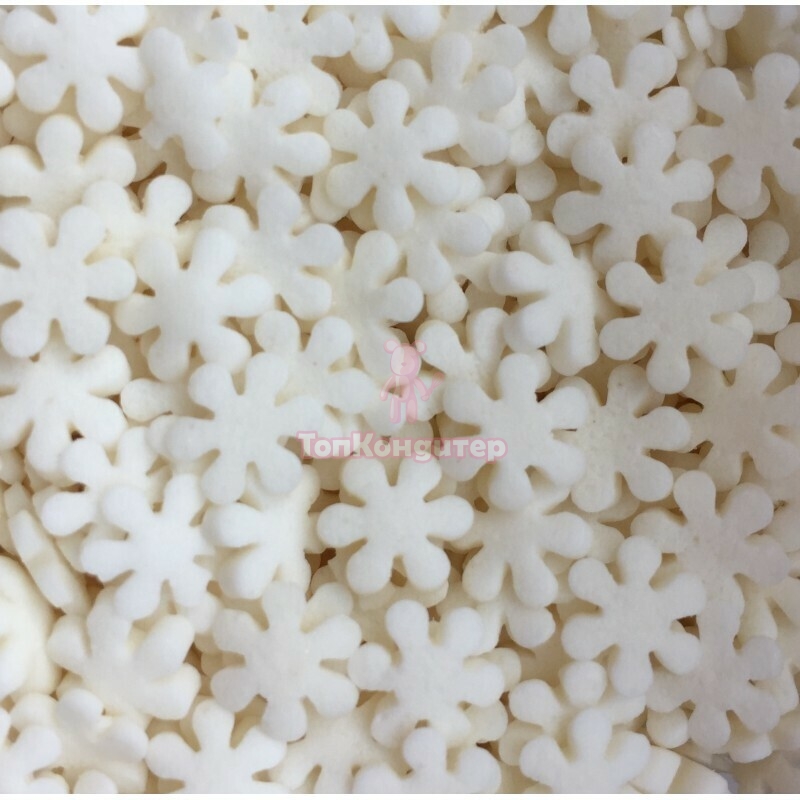 Посыпка "Снежинки" белые матовые 30 гр