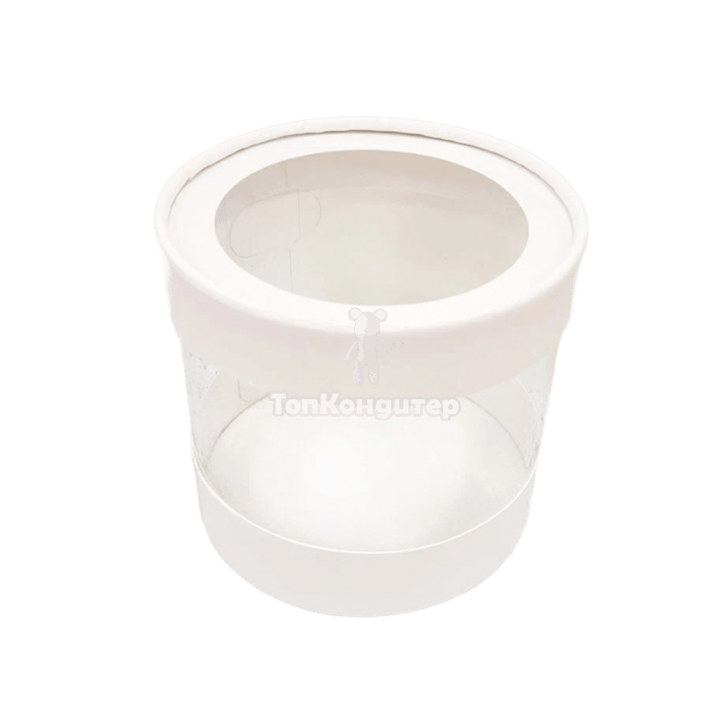 Коробка на 1 капкейк круглая белая
