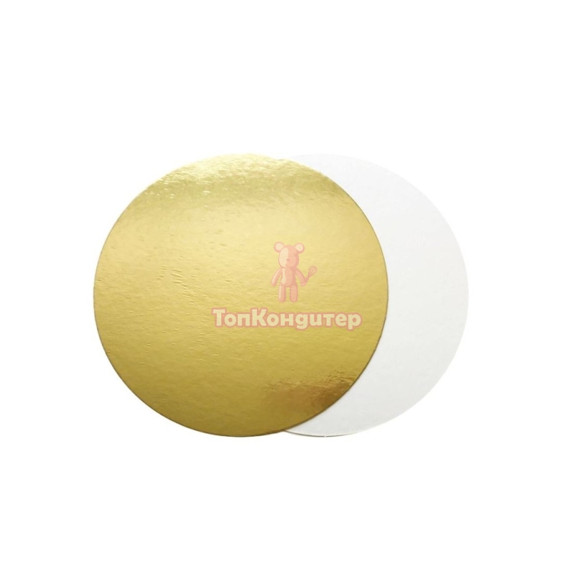 Подложка для торта "Золото/Белая" 18 см, толщина 3,2 мм